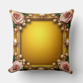 Golden Ram med Elegant Ro och pärlor Kudde