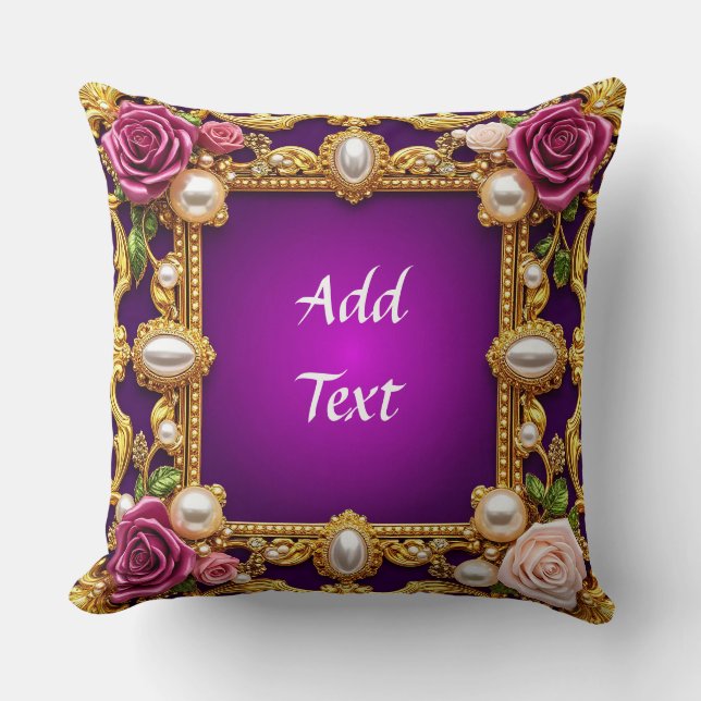 Golden Ram med Elegant Ro och pärlor Kudde (Framsida)