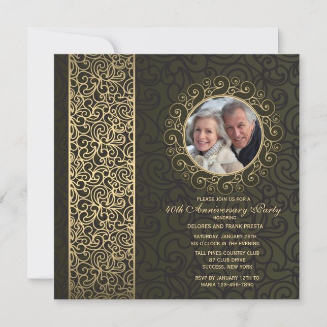 Golden Ram Photo Annibröllopsinbjudan Inbjudningar (Framsida)