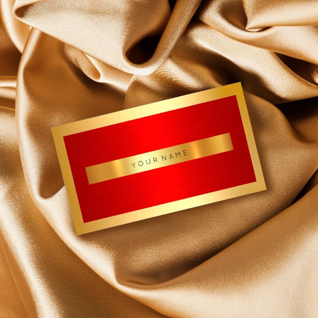 Golden Ram Red Metallic MInimal Minimal Visitkort (Skapare uppladdad)