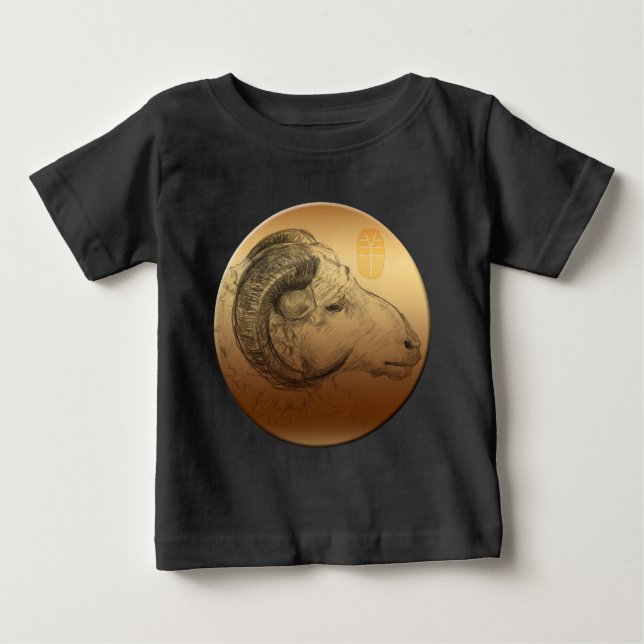 Golden Ram Year Chinese Astrology Zodiac Baby Tee (Framsida)