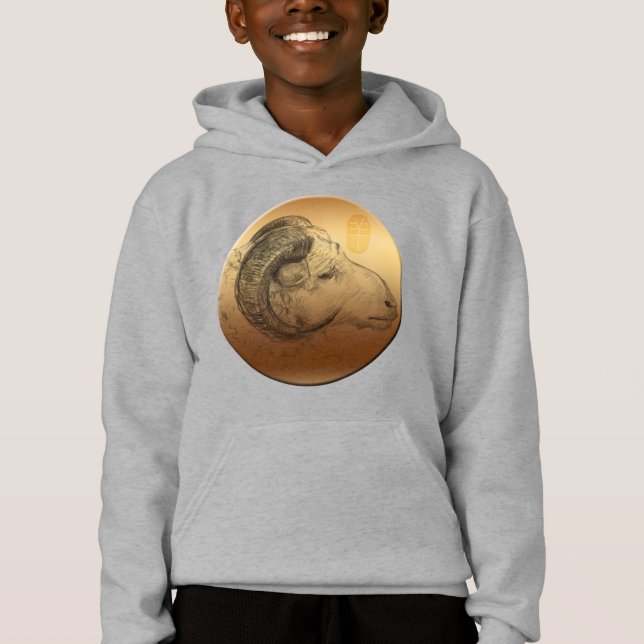 Golden Ram Year Chinese Astrology Zodiac Kids Tee (Framsida)