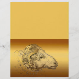 Golden Ram Year Chinese Zodiac Aries Letterhead