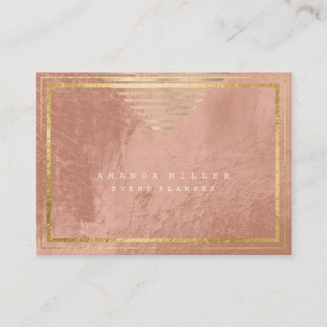 Golden Rand Framed Minimal Geometry Rosa Skin Visitkort (Framsida)