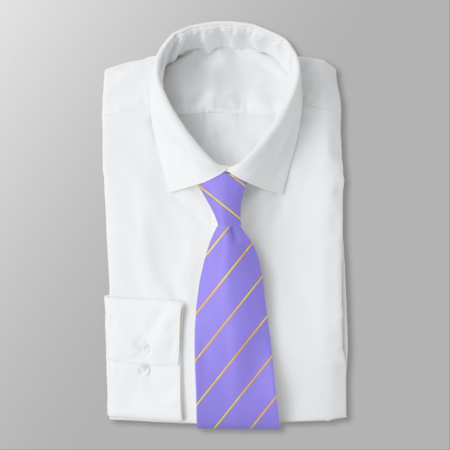Golden Rand på Light Periwinkle Blue Neck Tie Slips (Bunden)