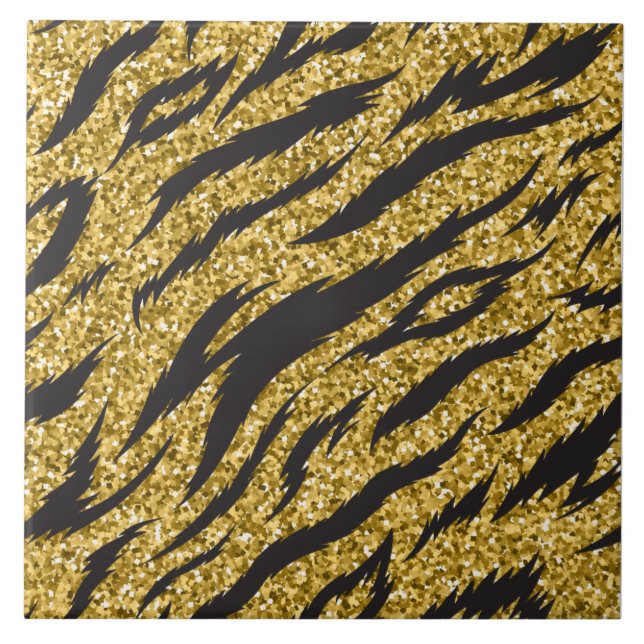 Golden rand print, tiger rand mönster kakelplatta (Framsidan)