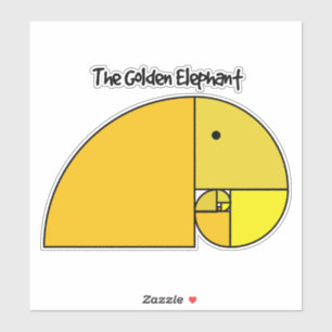 Golden Ratio Elephant Fibonacci Klistermärken