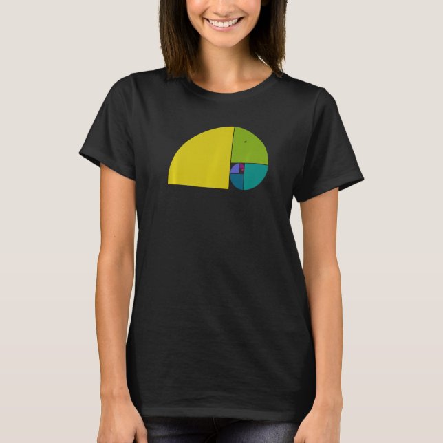 Golden Ratio Elephant Fibonacci Spiral 1 Fläkt Rol T Shirt (Framsida)