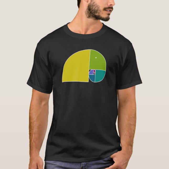 Golden Ratio Elephant Fibonacci Spiral 3 Fläkt Rol T Shirt (Framsida)