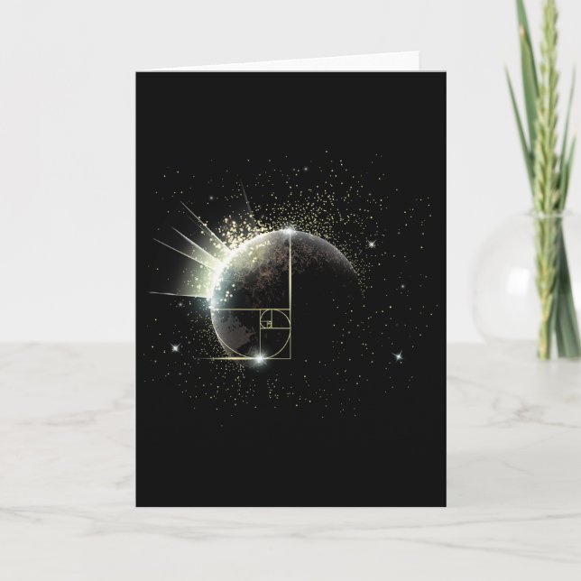 Golden Ratio Fibonacci Math Teacher Spiral Space P Kort (Framsida)