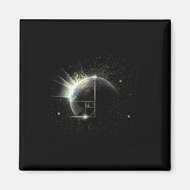 Golden Ratio Fibonacci Math Teacher Spiral Space P Magnet (Framsidan)