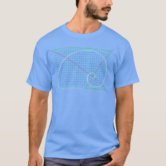 Golden Ratio Fibonacci Spiral Färg Teckning T Shirt