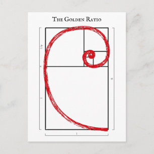 Golden Ratio - Fibonacci Spiral Vykort