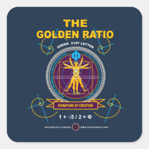 Golden Ratio Fyrkantigt Klistermärke