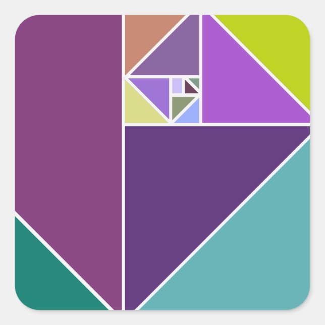 Golden Ratio Fyrkantigt Klistermärke (Framsida)