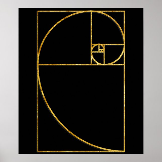 Golden Ratio Helig Fibonacci Spiral Poster (Framsidan)