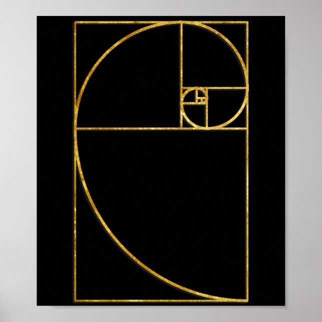 Golden Ratio Helig Fibonacci Spiral Poster (Framsidan)