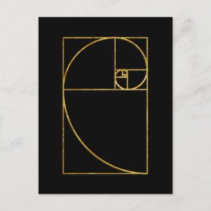 Golden Ratio Helig Fibonacci Spiral Vykort