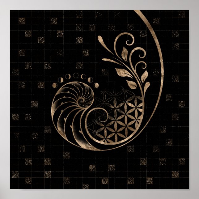 Golden Ratio - Helig Geometry Ornament Poster (Framsidan)