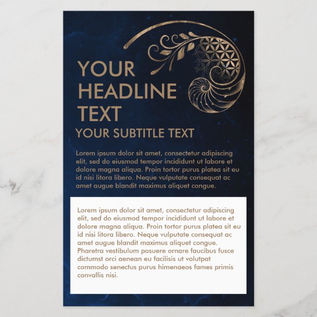 Golden Ratio - Livslängd - Helig Geometri Flygblad (Framsidan)