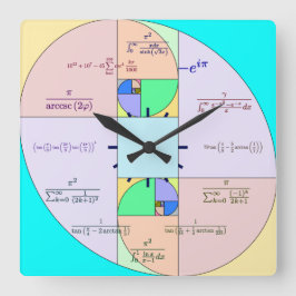 Golden Ratio Math Clock Fyrkantig Klocka