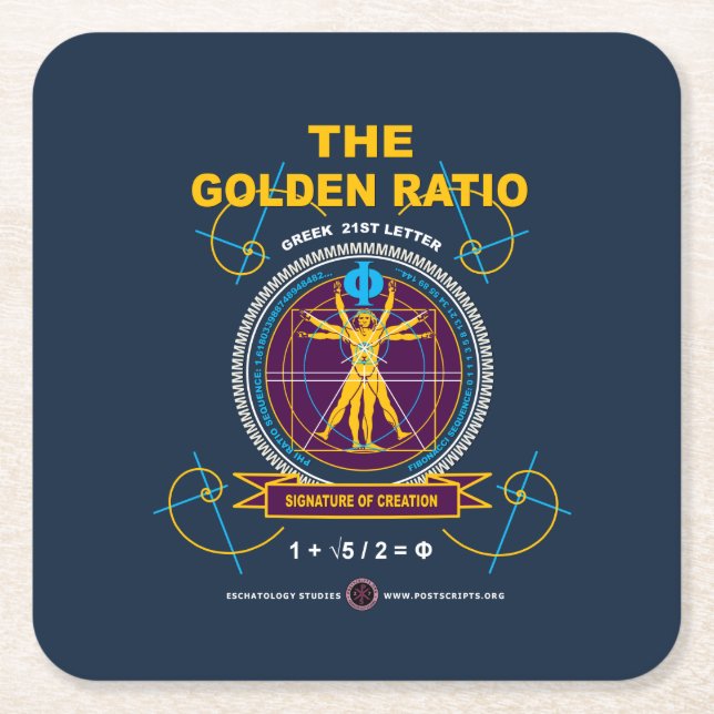 Golden Ratio Underlägg Papper Kvadrat (Framsidan)