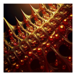 Golden Razor Vass Fractal Perfect Poster