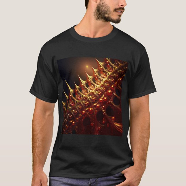 Golden Razor Vass Fractal T Shirt (Framsida)