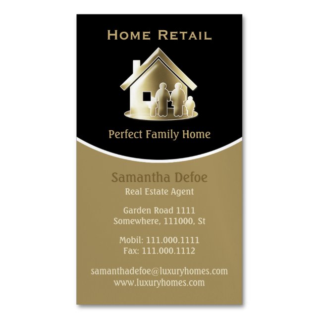 Golden Real Gods Agent Perfekt Home Visitkortmagnet (Framsida vertikal)