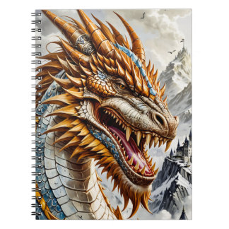 Golden Realistic Dragon Anteckningsbok