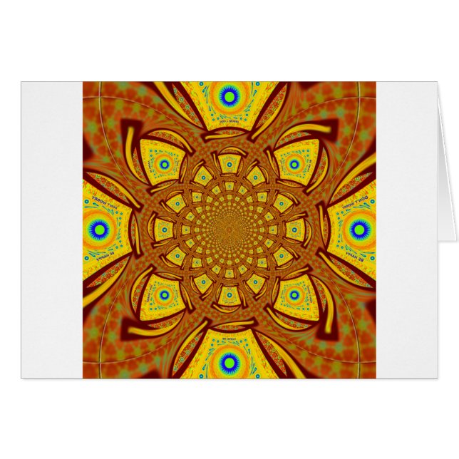 Golden Red African Asian Traditional färg Hälsningskort (Framsidan Horizontal)