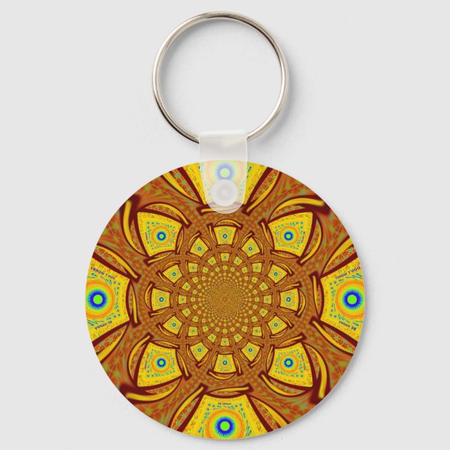 Golden Red African Asian Traditional färg Nyckelring (Framsida)
