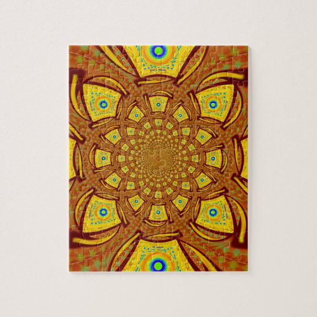 Golden Red African Asian Traditional färg Pussel (Vertikal)