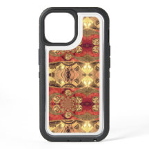 Golden Red African Print Art Design