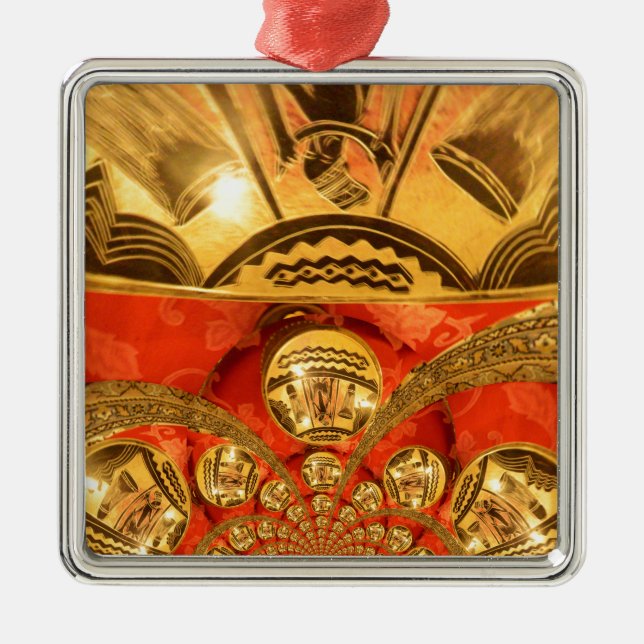 Golden Red African Tradition Julgransprydnad Metall (Framsidan)