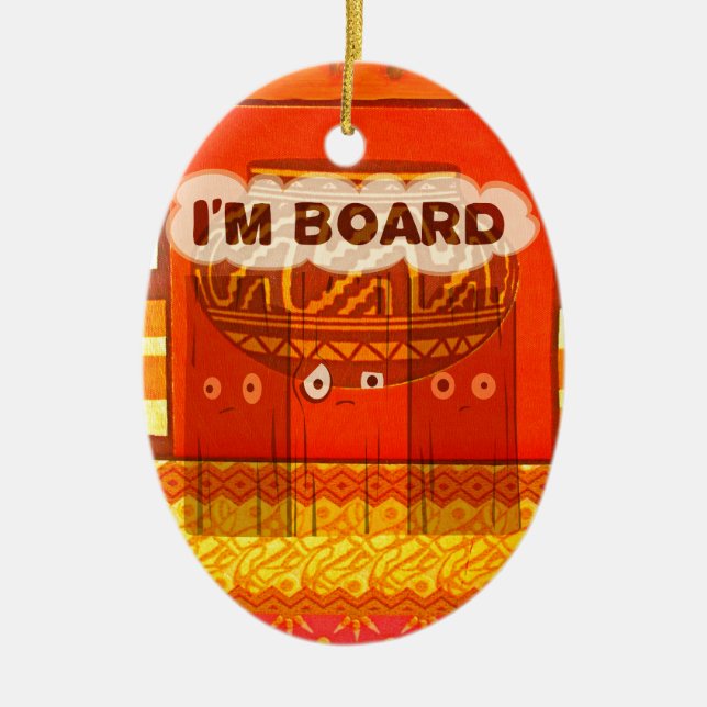 Golden Red African Traditional Färg Funny Am bor Julgransprydnad Keramik (Framsidan)