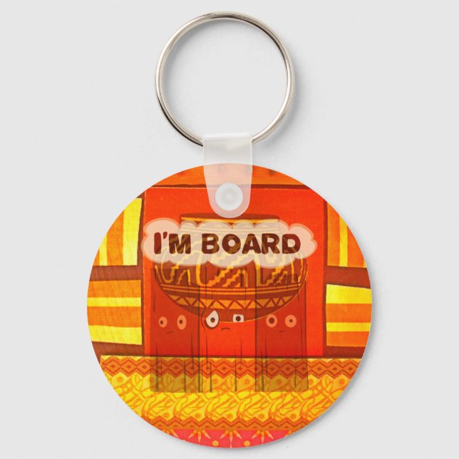 Golden Red African Traditional Färg Funny Am bor Nyckelring (Framsida)