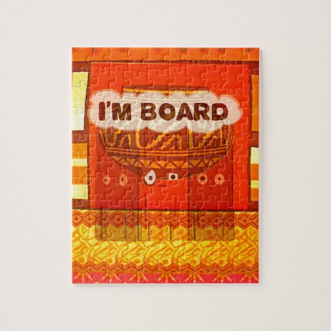 Golden Red African Traditional Färg Funny Am bor Pussel (Vertikal)