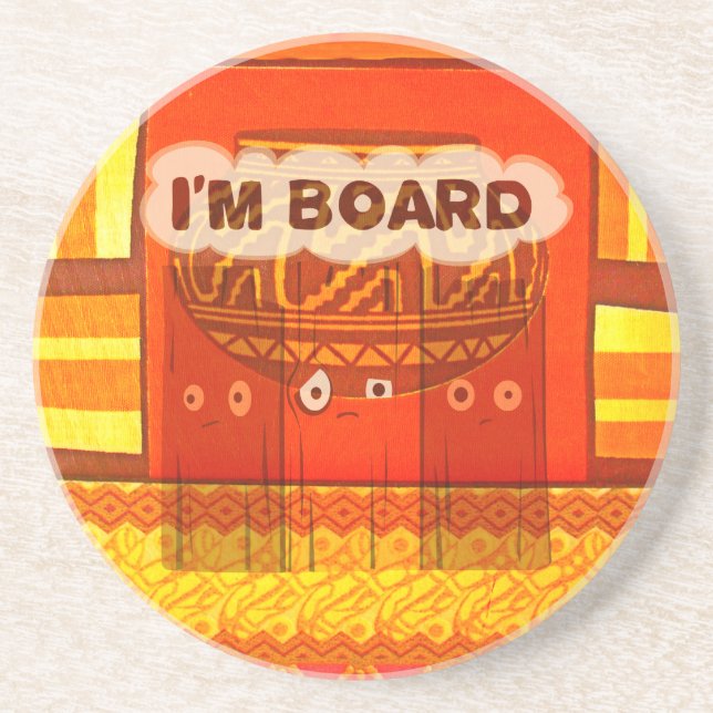 Golden Red African Traditional Färg Funny Am bor Underlägg Sandsten (Framsidan)