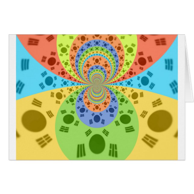 Golden Red African Traditional Färg Hälsningskort (Framsidan Horizontal)