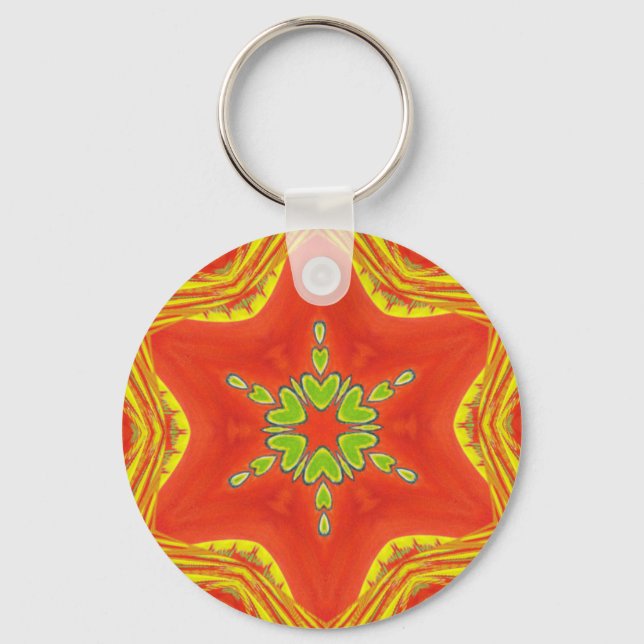 Golden Red African Traditional färg Nyckelring (Framsida)