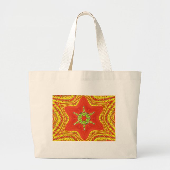 Golden Red African Traditional Star-design Motif Jumbo Tygkasse (Framsidan)