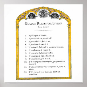 Golden Regler for Living Poster