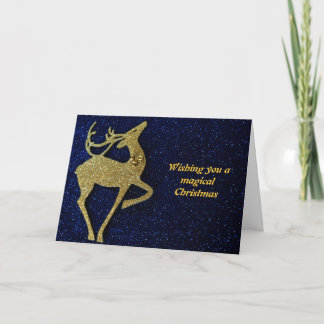 Golden Reindeer Card Helgkort