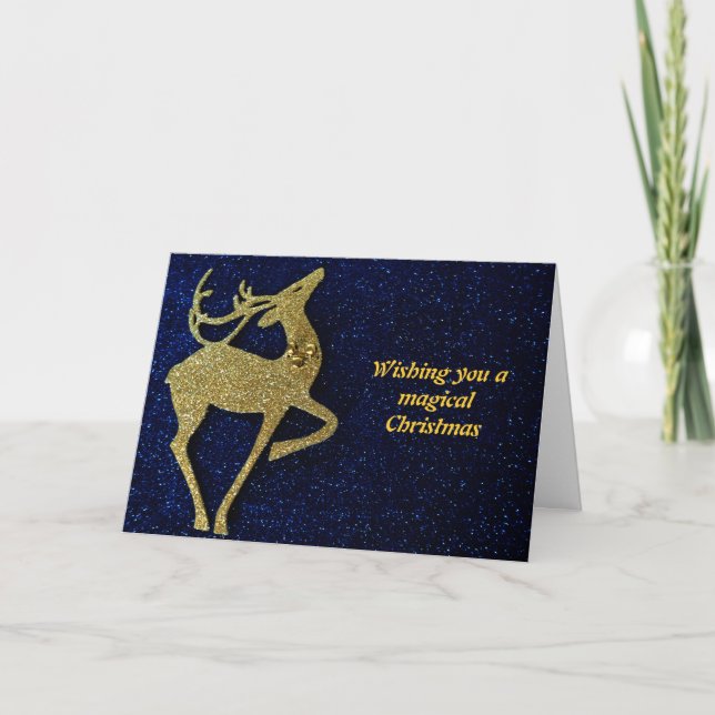 Golden Reindeer Card Helgkort (Framsida)