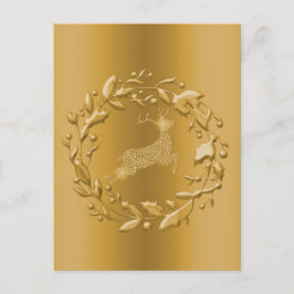 Golden Reindeer och andedräkt jul Helg Vykort