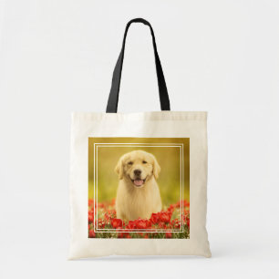 Golden Retirever i Röda blommor Tygkasse
