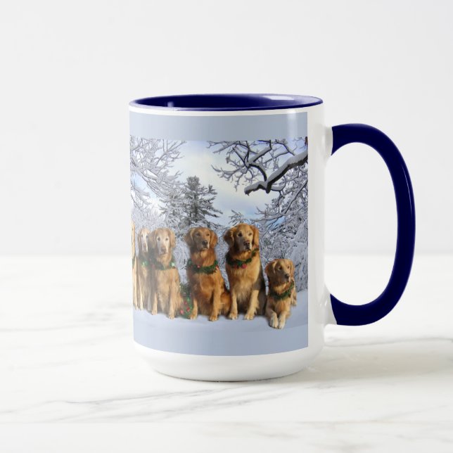 Golden Retricher jul Snö Mugg (Höger)