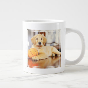 Golden Retricher med basket Leksak Jumbo Mugg