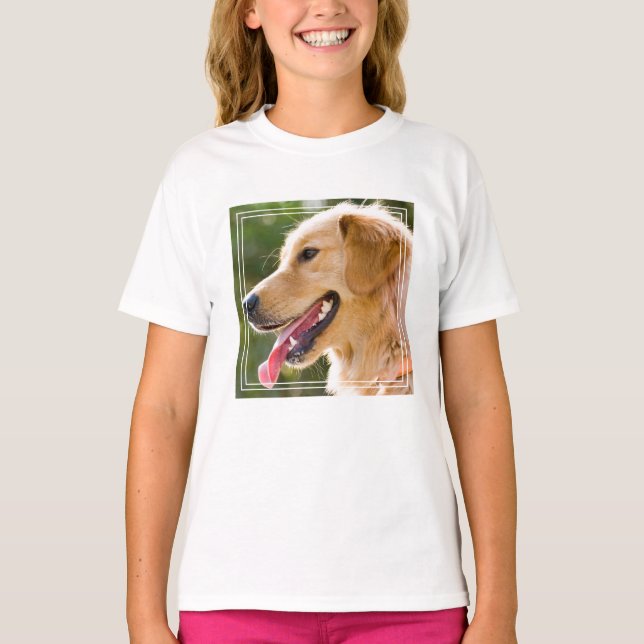 Golden Retricher-profil med Tunga ut T Shirt (Framsida)